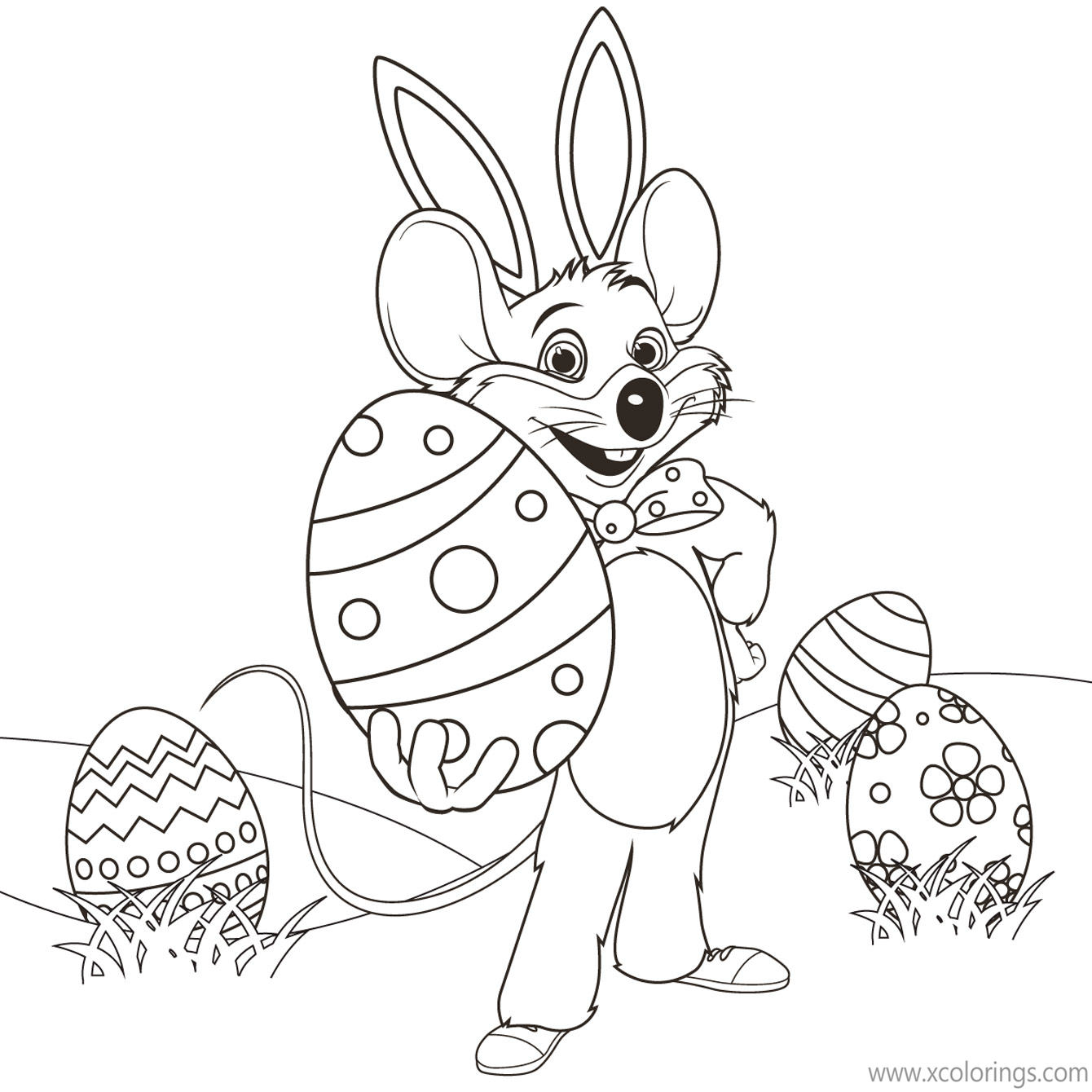 Chuck E Cheese Coloring Pages Easter - XColorings.com