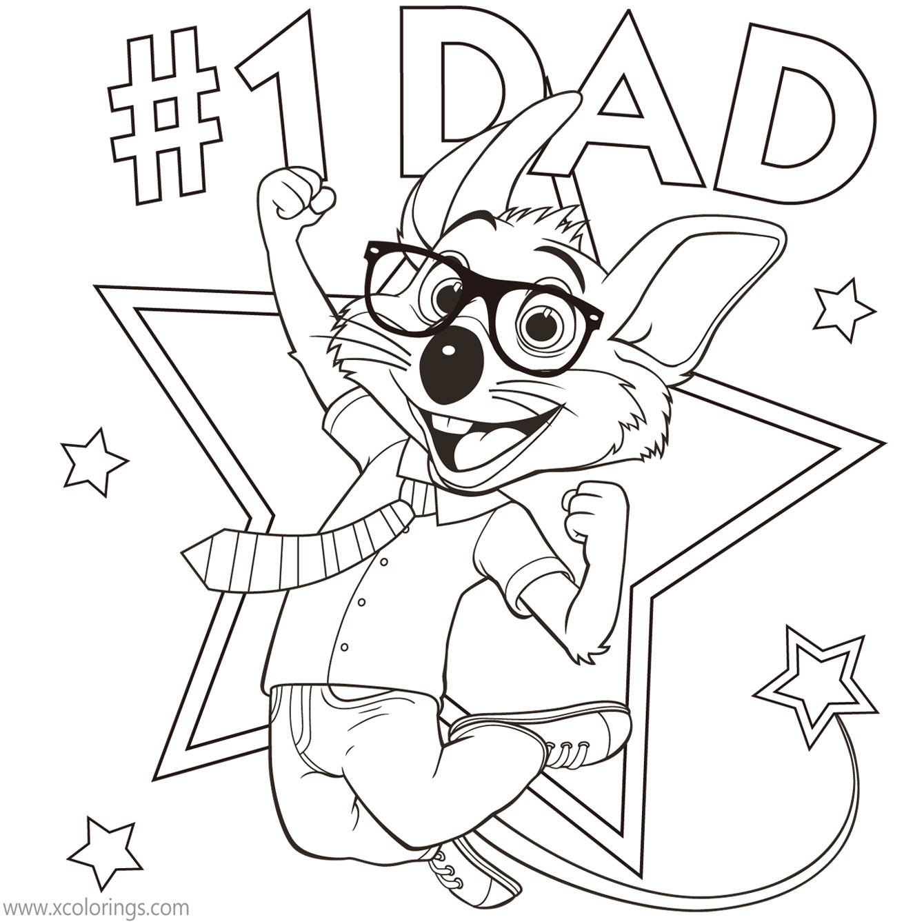Free Chuck E Cheese Coloring Pages Father's Day printable