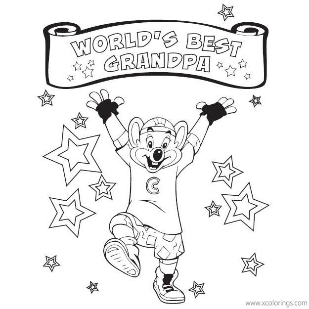 Free Chuck E Cheese Coloring Pages Grandpa printable