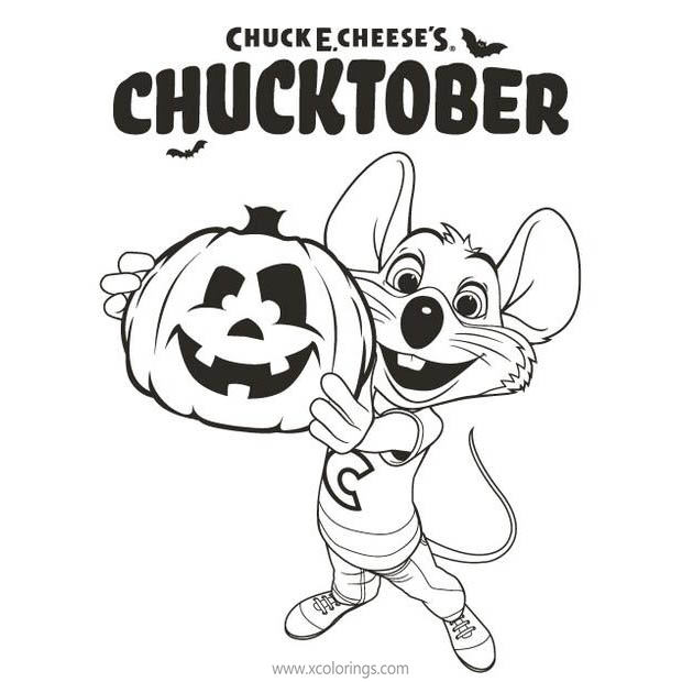 Free Chuck E Cheese Coloring Pages Halloween Pumpkin printable