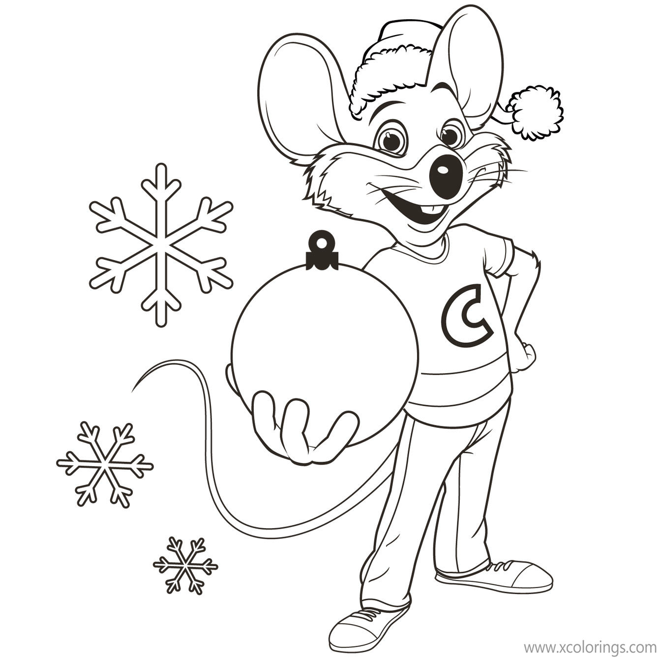 Free Chuck E Cheese Coloring Pages Holiday printable