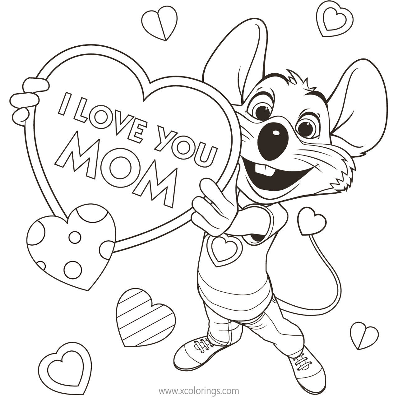 Free Chuck E Cheese Coloring Pages Mother's Day printable