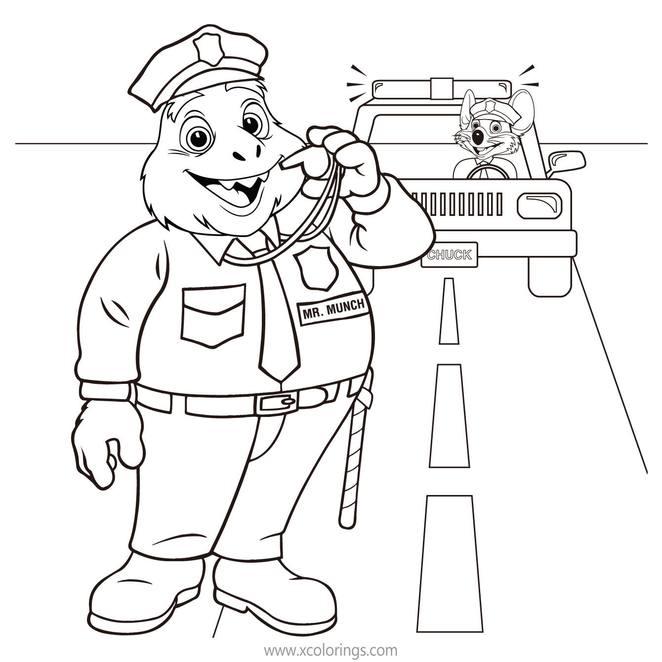 Free Chuck E Cheese Coloring Pages Police printable