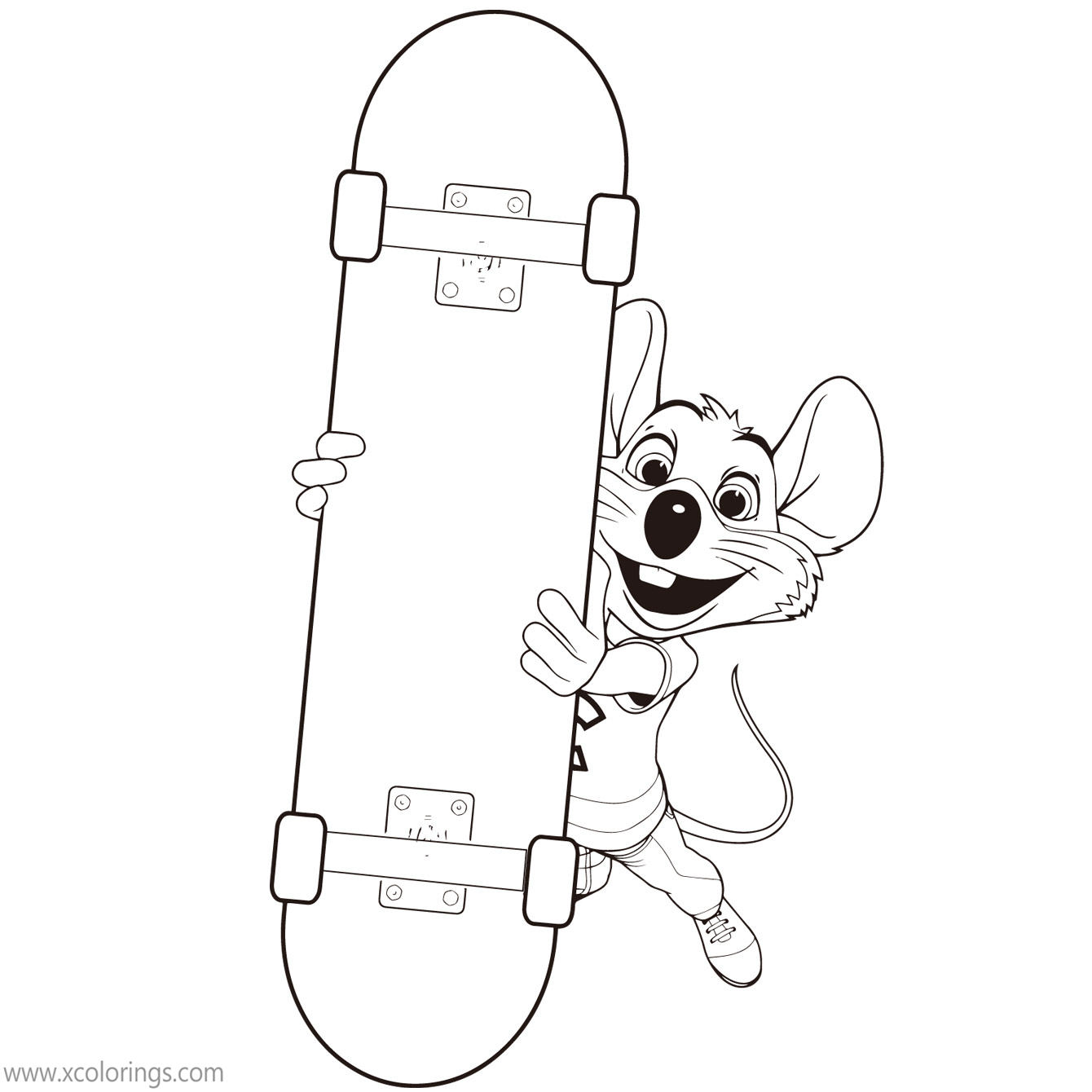 Free Chuck E Cheese Coloring Pages Skate printable