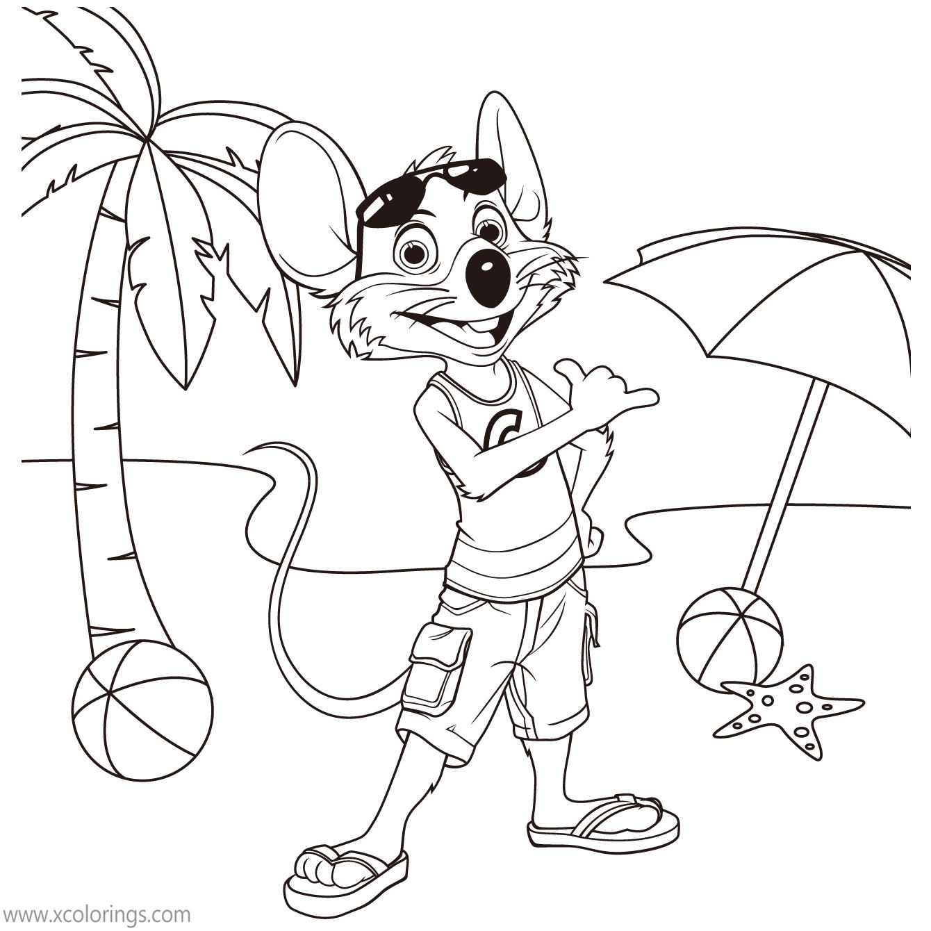 Free Chuck E Cheese Coloring Pages Summer printable