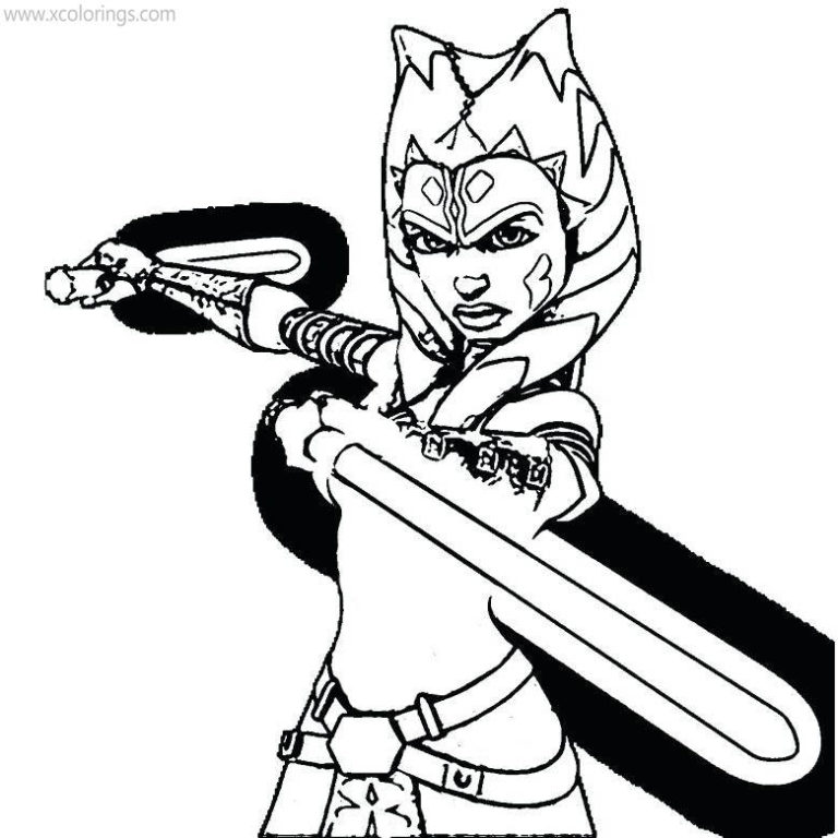 Ahsoka Tano Coloring Pages from Star Wars The Clone Wars - XColorings.com