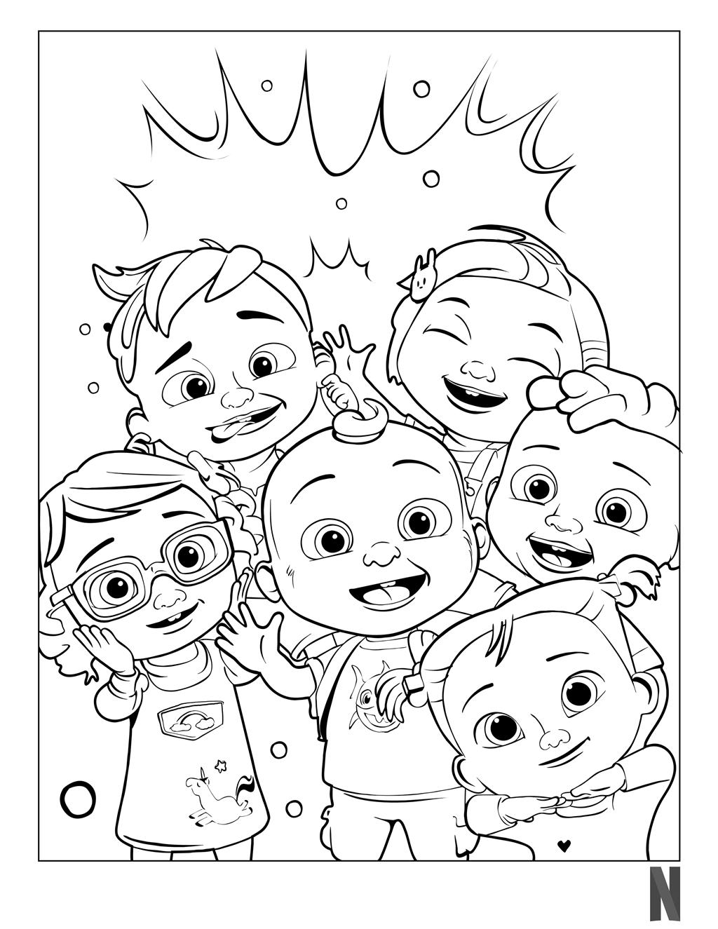 Abc Coloring Printable Cocomelon Coloring Pages Cocomelon Coloring 
