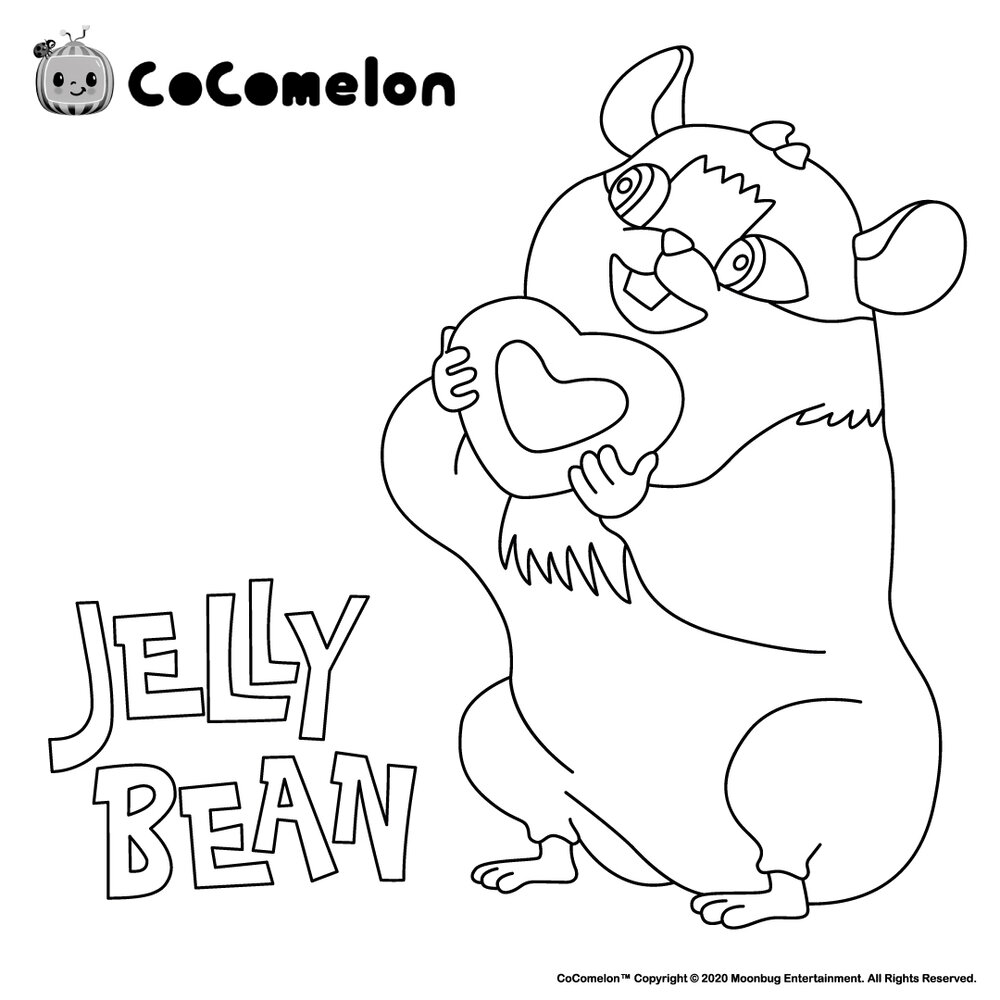 Free CoComelon Coloring Pages Jelly Bean printable