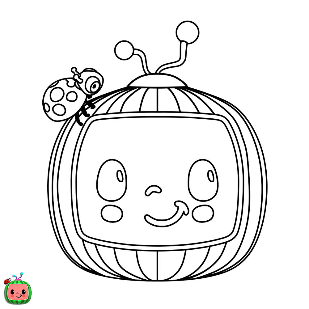 Free CoComelon Coloring Pages Logo printable