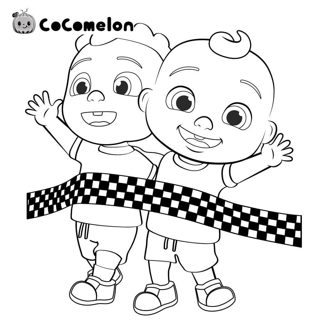 Free CoComelon Coloring Pages Match Day printable