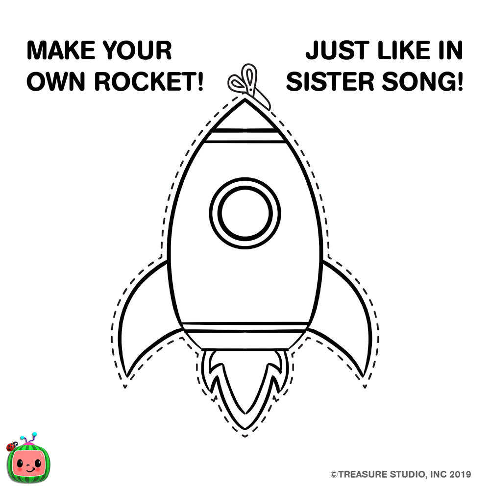 Free CoComelon Coloring Pages Straw Rocket printable