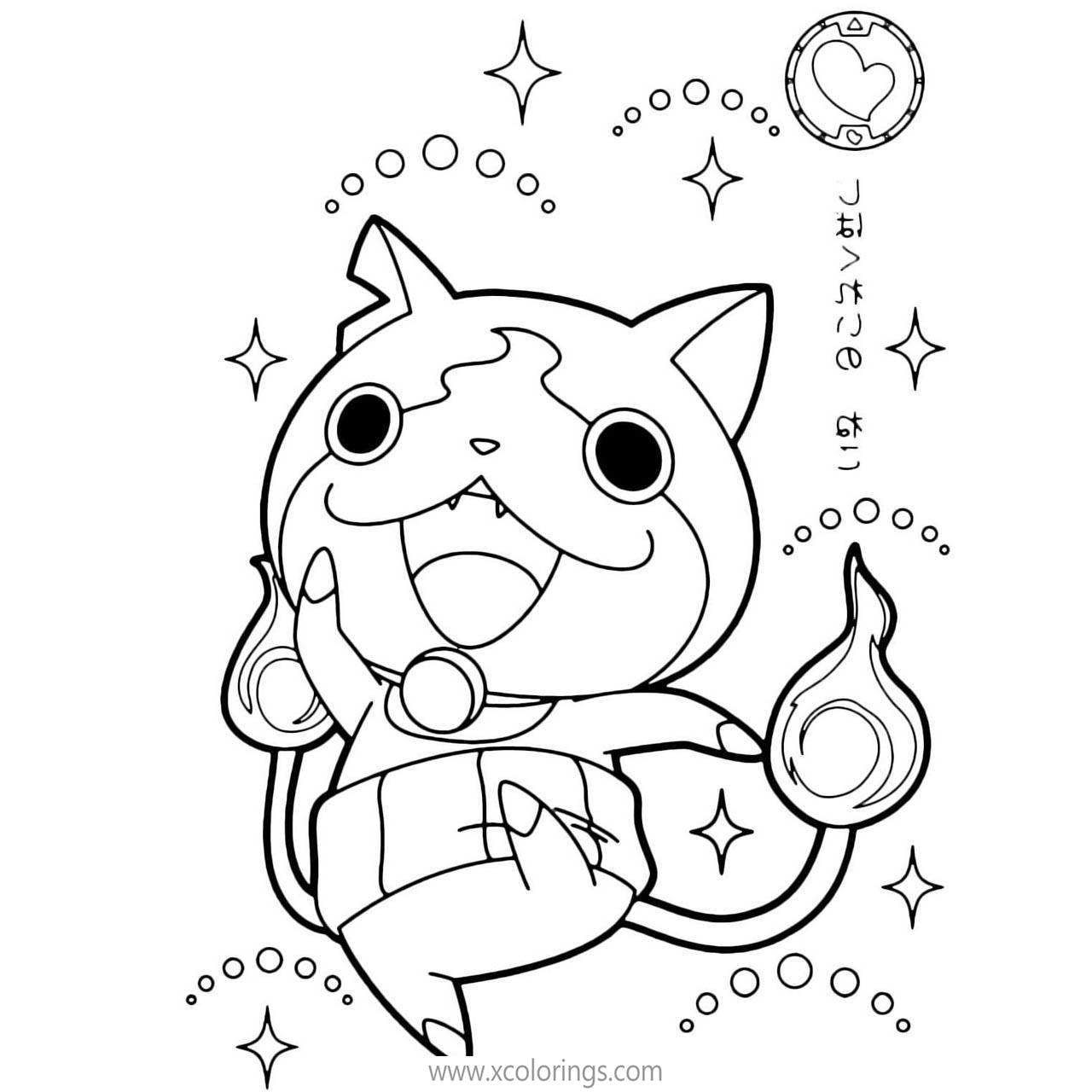 Cute Jibanyan from Yo-Kai Watch Coloring Pages - XColorings.com