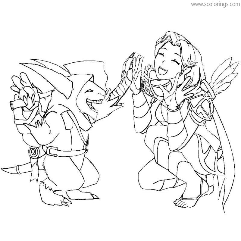 Free Dota 2 Coloring Pages Meepo and Windranger printable
