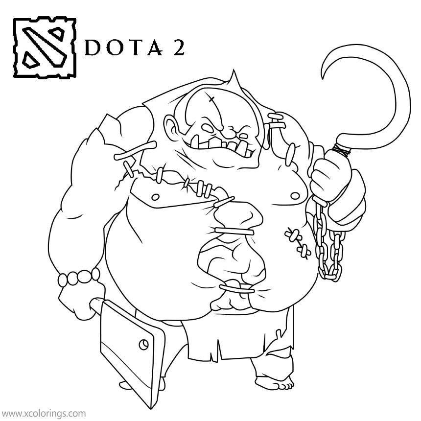 Free Dota 2 Coloring Pages Pudge the Butcher printable