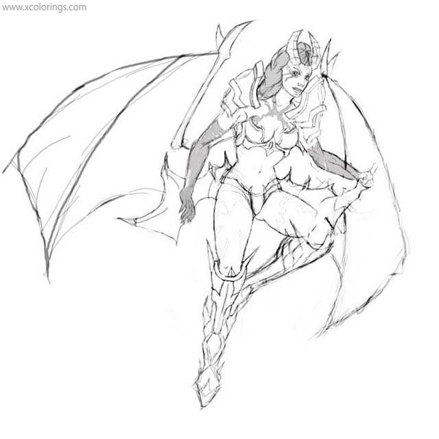 Free Dota 2 Coloring Pages Queen of Pain printable