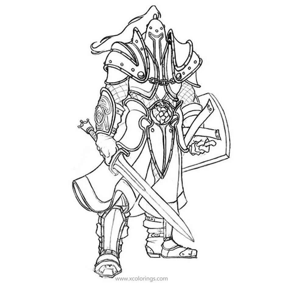Free Dota 2 Heroes Coloring Pages Dragon Knight printable