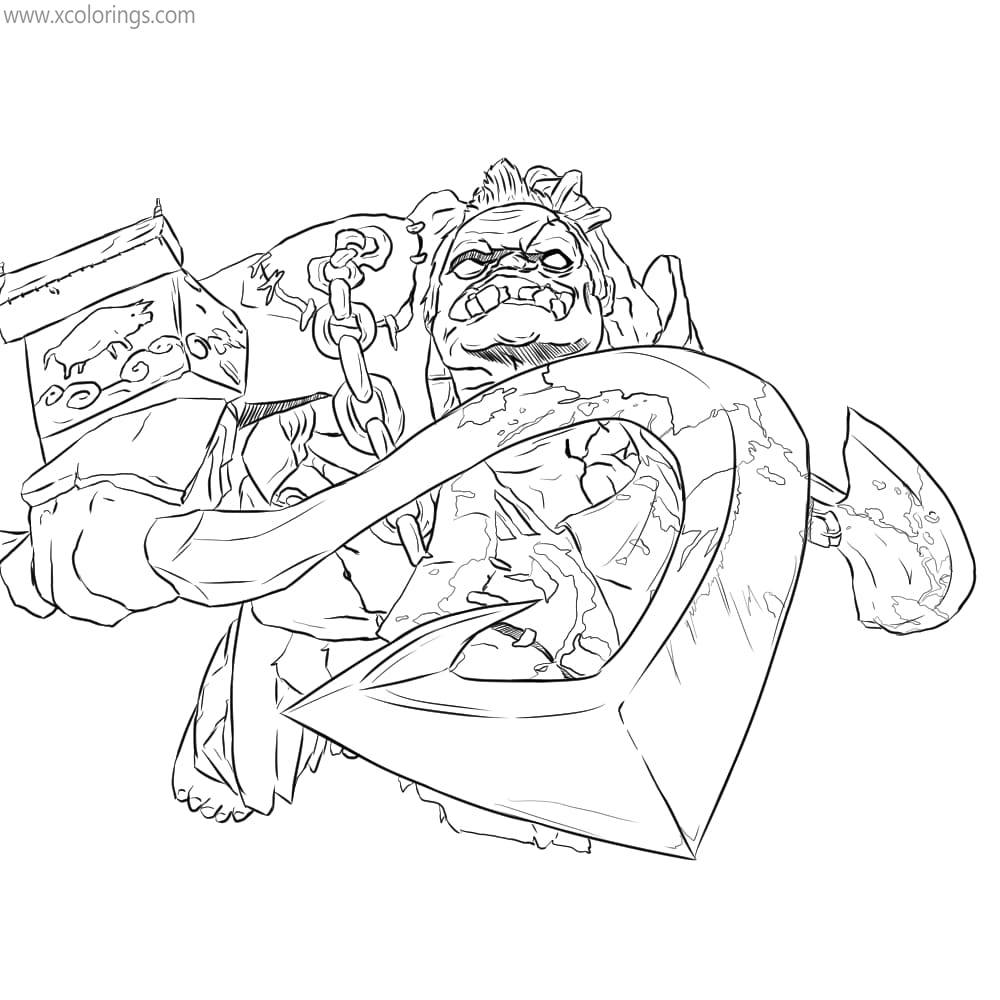 Free Dota 2 Heroes Coloring Pages Pudge printable