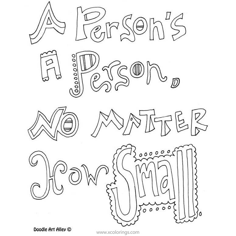 Free Dr Seuss Quotes Coloring Pages A Person is A Person printable