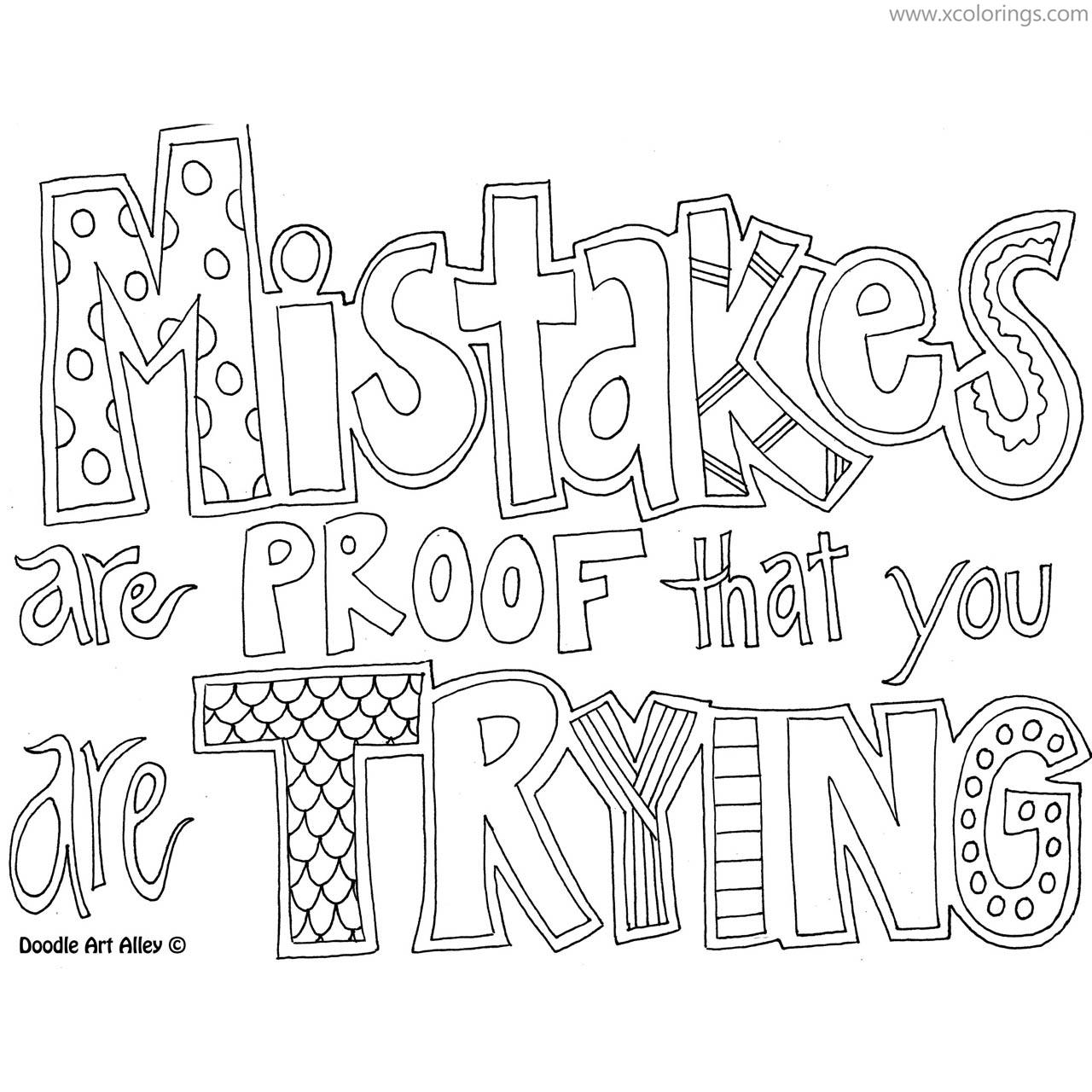 Free Dr Seuss Quotes Coloring Pages Mistakes Are Proof That You Are Trying printable