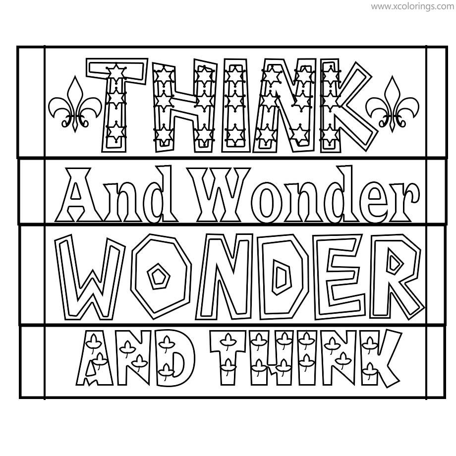 Free Dr Seuss Quotes Coloring Pages Think and Wonder printable