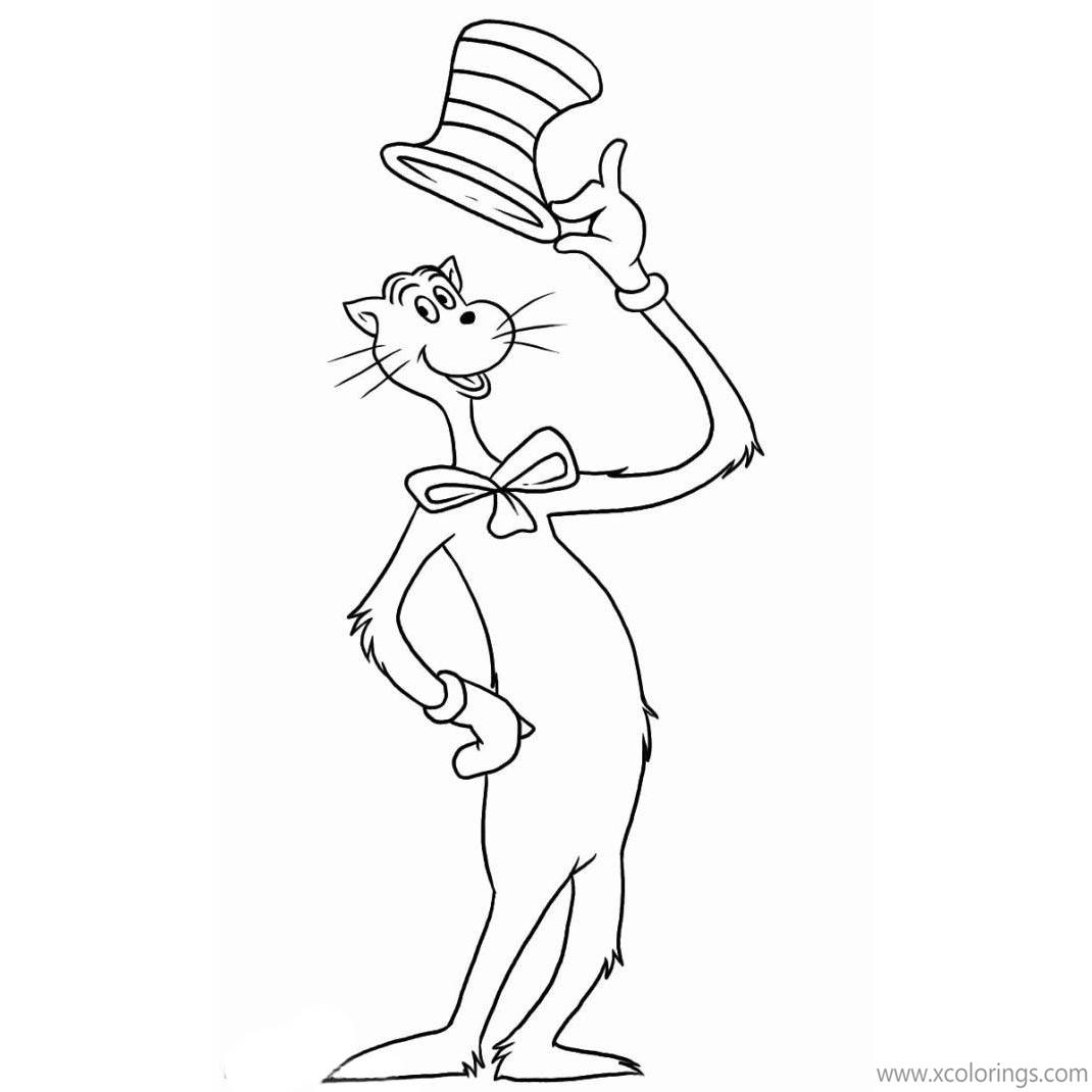 Free Dr. Seuss Cat In The Hat Coloring Pages printable
