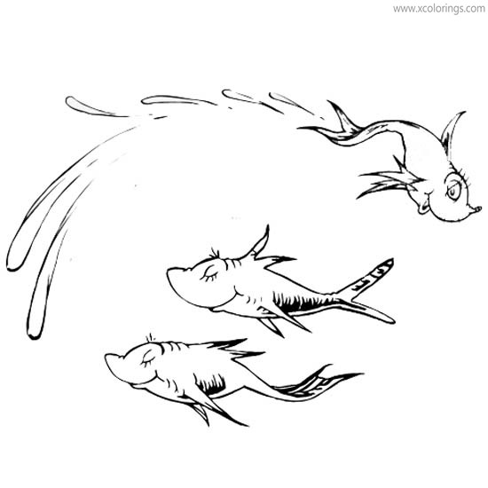 Free Dr. Seuss One Fish Two Fish Coloring Pages Three Fish printable