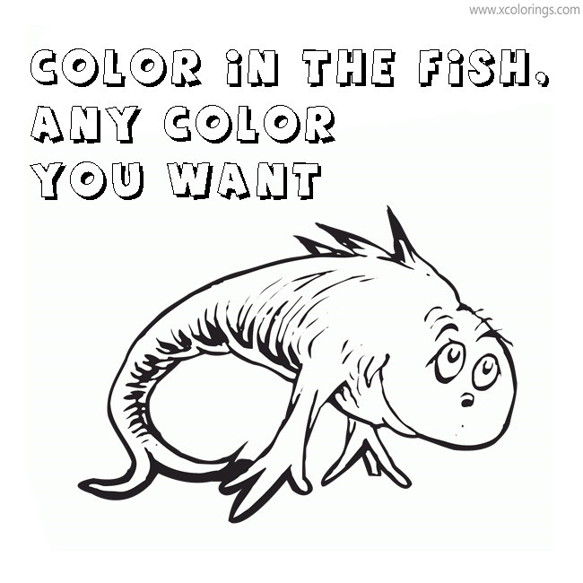 Free Dr.Seuss Books One Fish Two Fish Coloring Pages printable