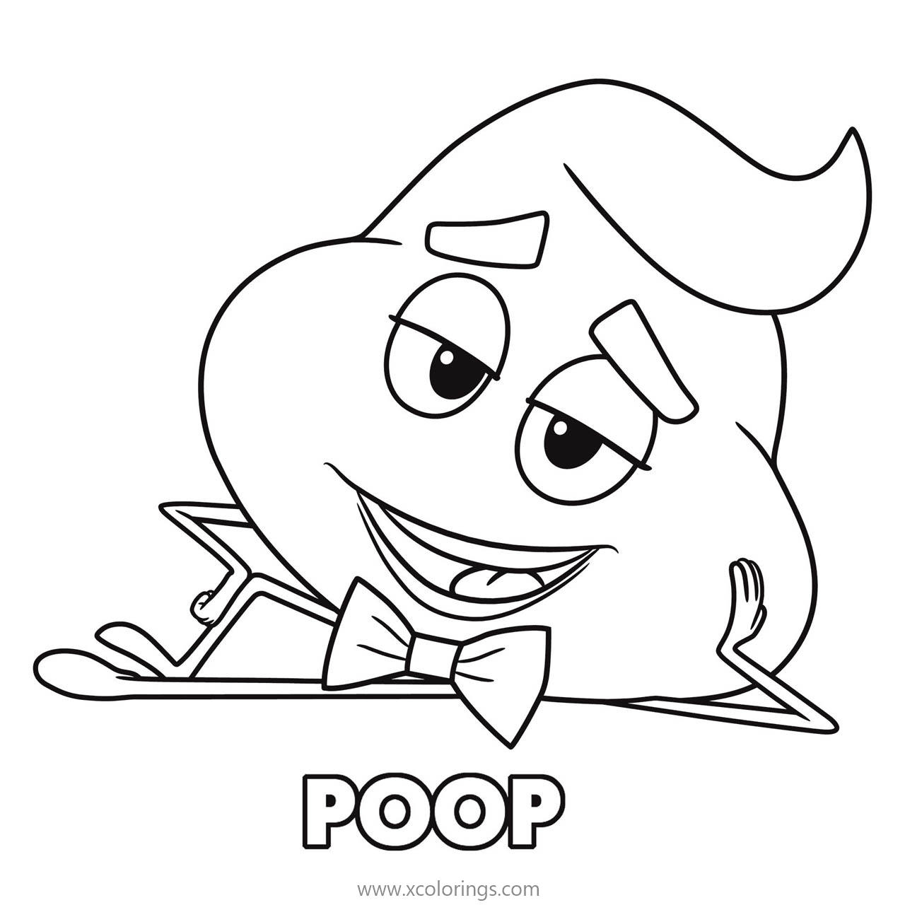 Free Emoji Movie Character Poop Coloring Pages printable