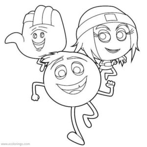 Emoji Movie Coloring Pages Angel and Devil - XColorings.com
