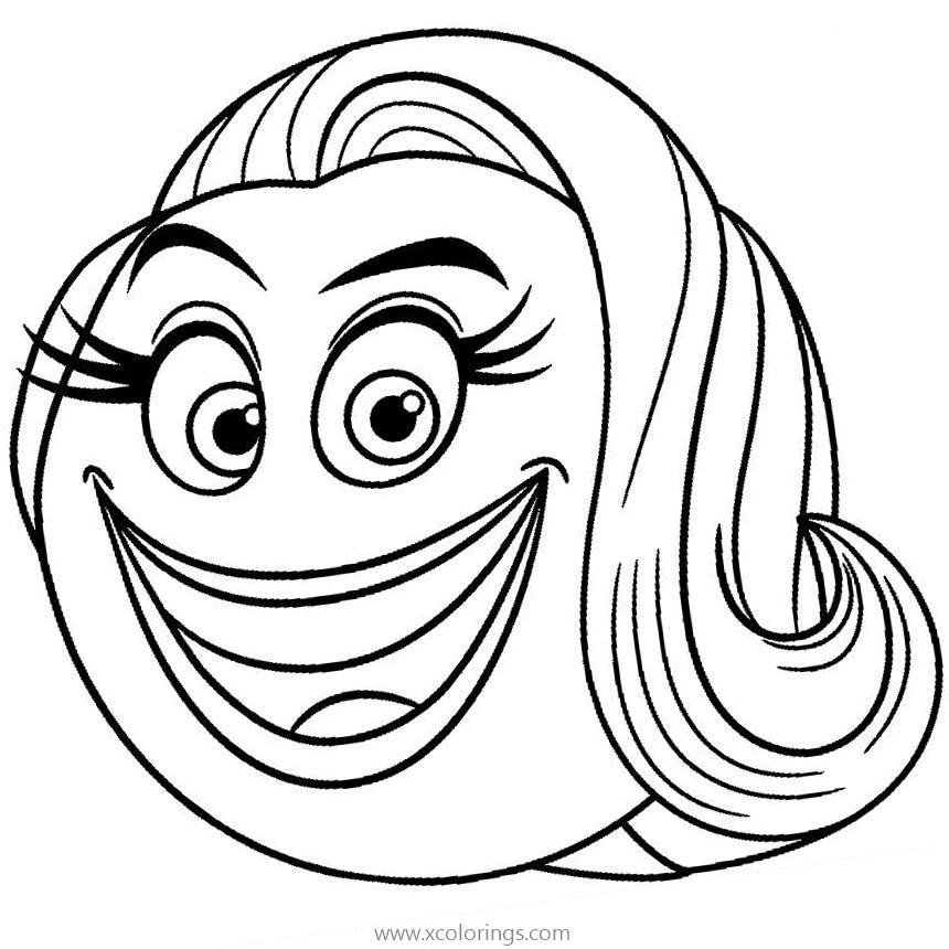 Free Emoji Movie Coloring Pages Face of Smiler printable