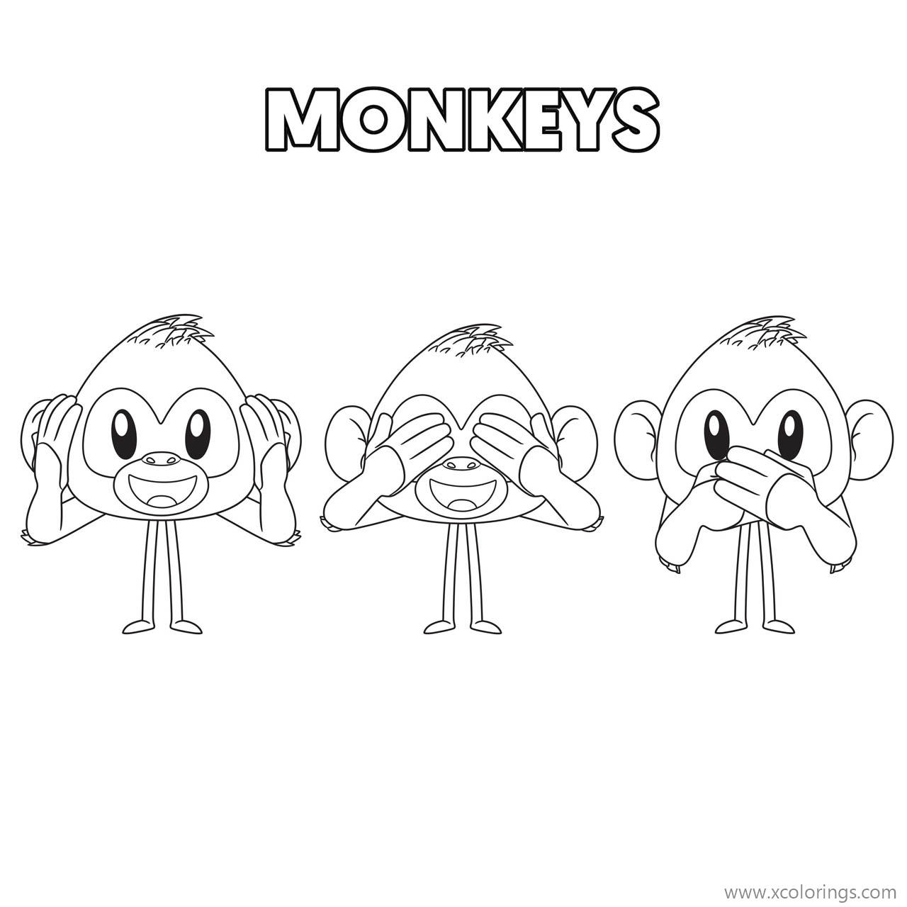 Free Emoji Movie Coloring Pages Monkeys printable