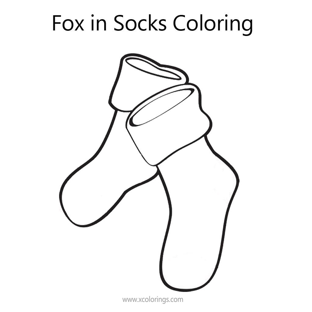 Free Fox in Socks Coloring Pages Blank Socks printable