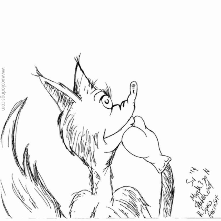 Book Fox in Socks Coloring Pages