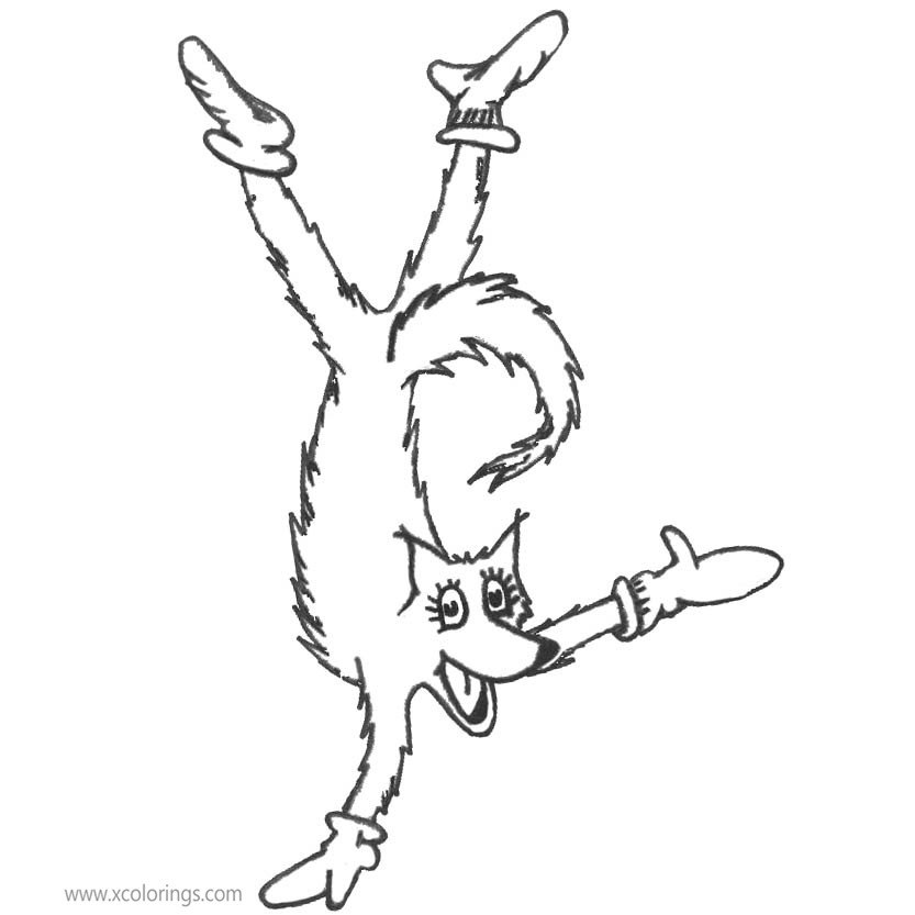 Free Fox in Socks Coloring Pages Outline Drawing printable