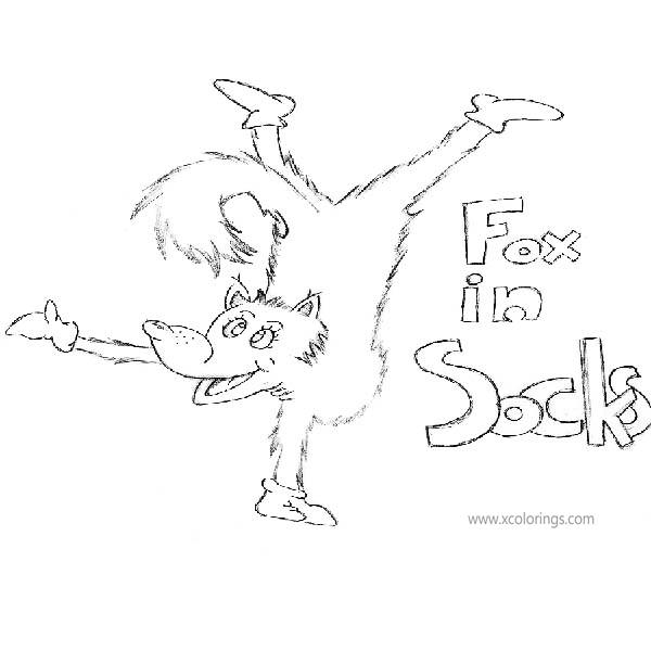 Free Fox in Socks Coloring Pages Sketch printable