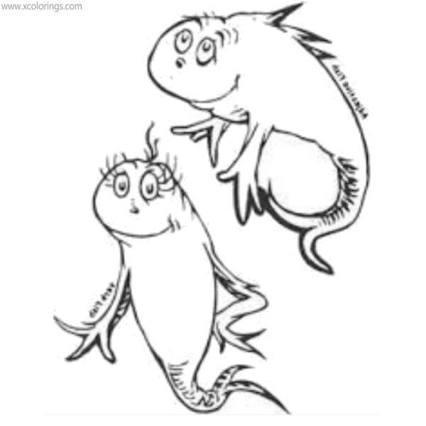 Dr. Seuss One Fish Two Fish Red Fish Blue Fish Coloring Pages ...