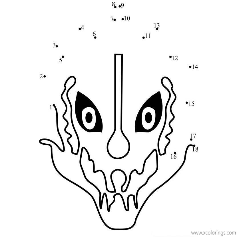 Free Gaster Blaster Coloring Pages Connect Dots by Number printable