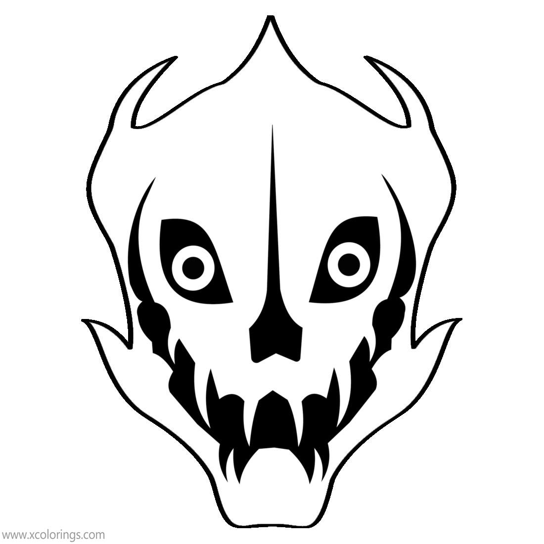 Free Gaster Blaster Face Coloring Pages printable