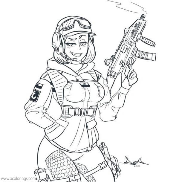 Free Girl from Rainbow Six Siege Coloring Pages printable