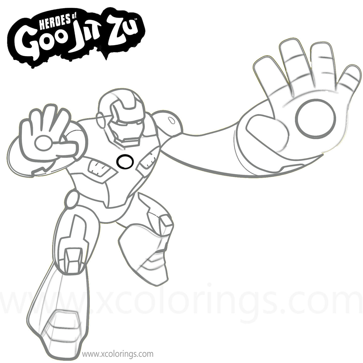 Free Goo Jit Zu Coloring Pages Marvel Hero Iron Man printable