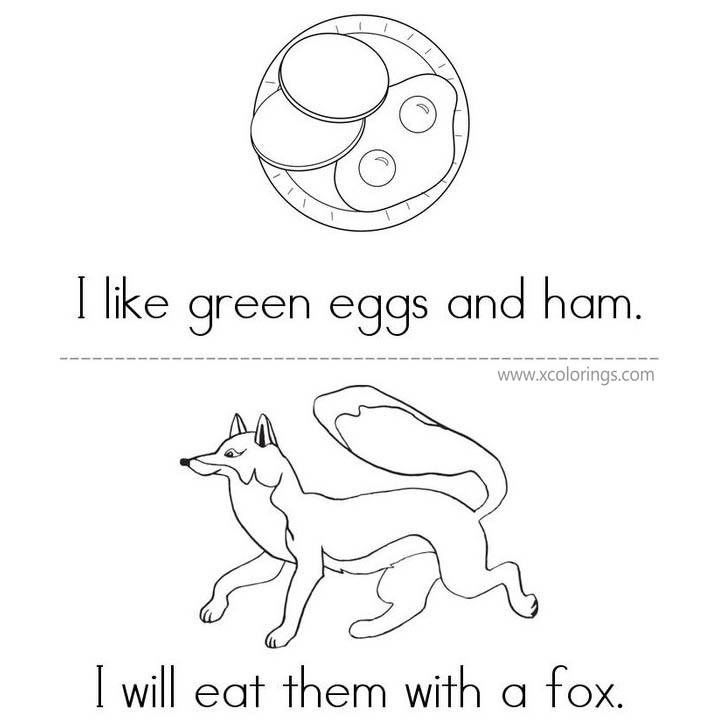 Free Green Eggs and Ham Coloring Pages Activity Sheets printable