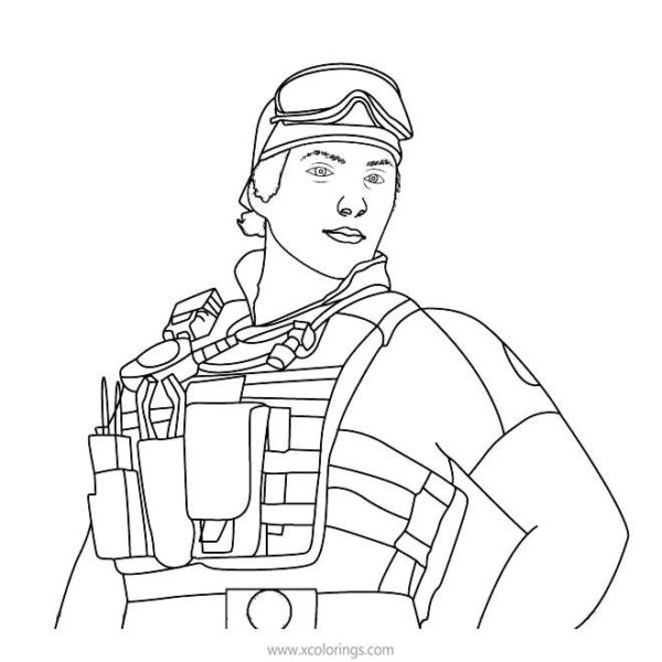Rainbow Six Siege Coloring Pages Mute - XColorings.com