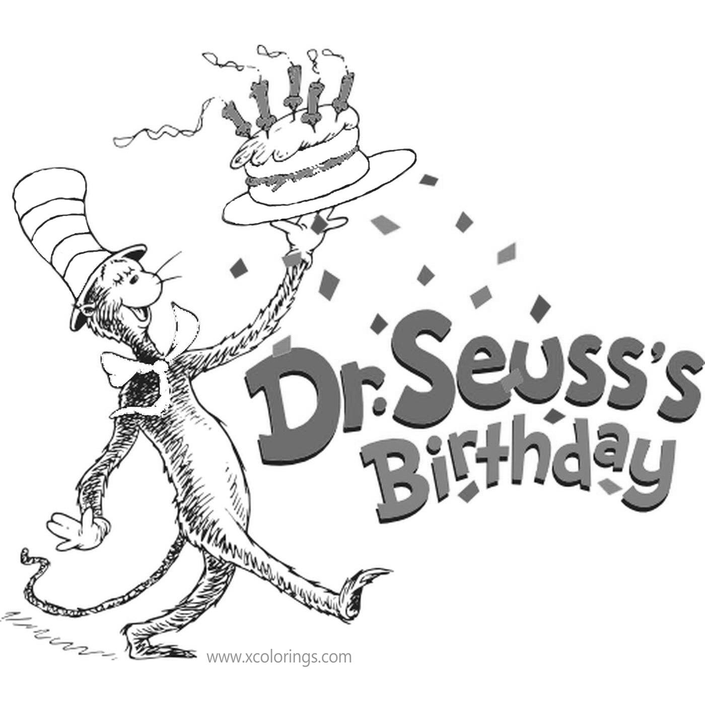 Happy Birthday Dr Seuss Coloring Coloring Pages