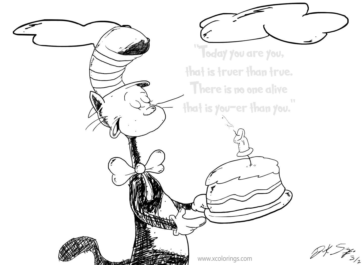 Free Happy Birthday Dr Seuss Coloring Pages by shockvaluetoons printable