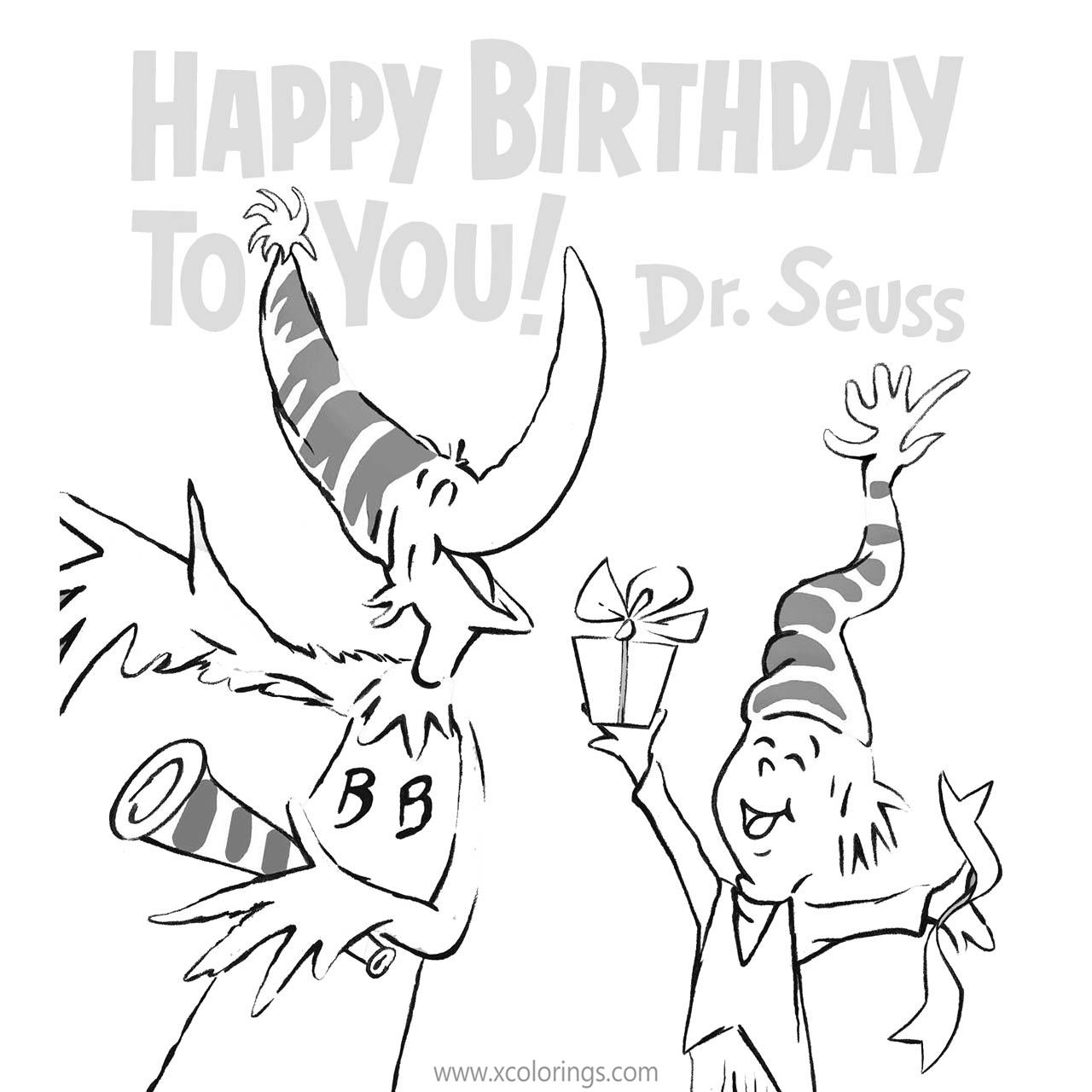 Free Happy Birthday To You Dr Seuss Coloring Pages printable