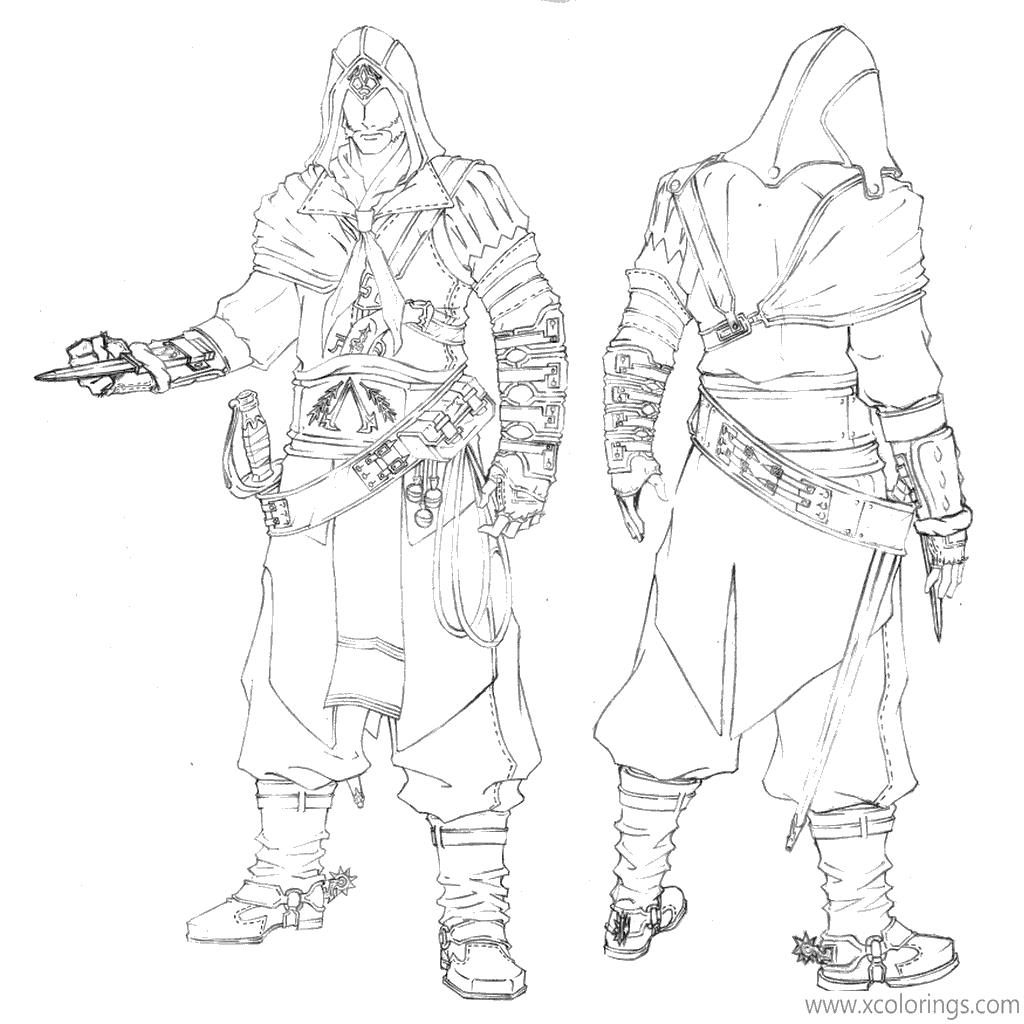 Free How to Draw Assassin's Creed Ezio Coloring Pages printable