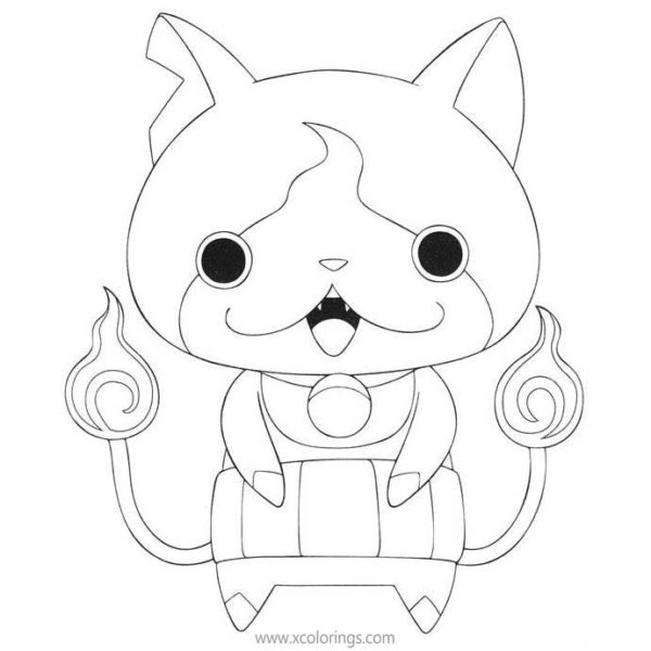Cute Jibanyan from Yo-Kai Watch Coloring Pages - XColorings.com