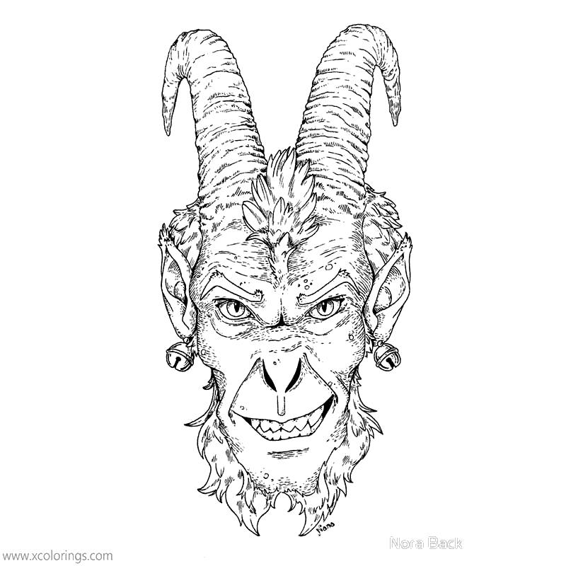 Free Krampus Face Coloring Pages printable