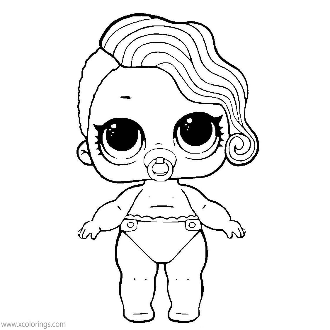 Free LOL Baby Coloring Pages LIL Cheeky Babe printable