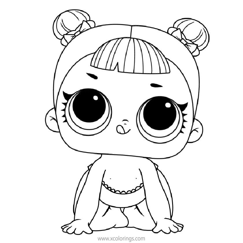 Free LOL Baby Coloring Pages Lil Center Stage printable